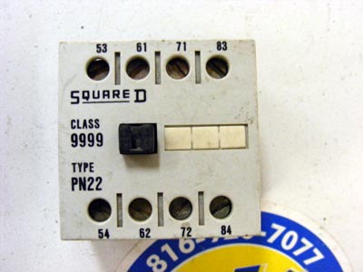 <B>Square D - </B>9999 PN22 Aux Contact Block